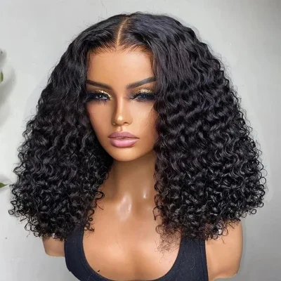 Pre Cut  Water Wave Glue less 13x4 Wigs Curly 7x5, Human Hair