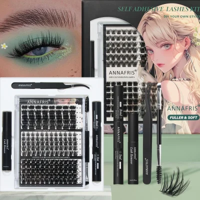 Eyelash Extension Kit, Individuals, Clusters, And Full Set W/ Bond & Seal